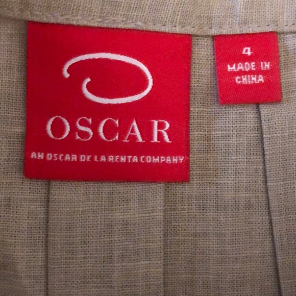 Oscar de la Renta khaki linen/ cotton skirt - Picture 5 of 6